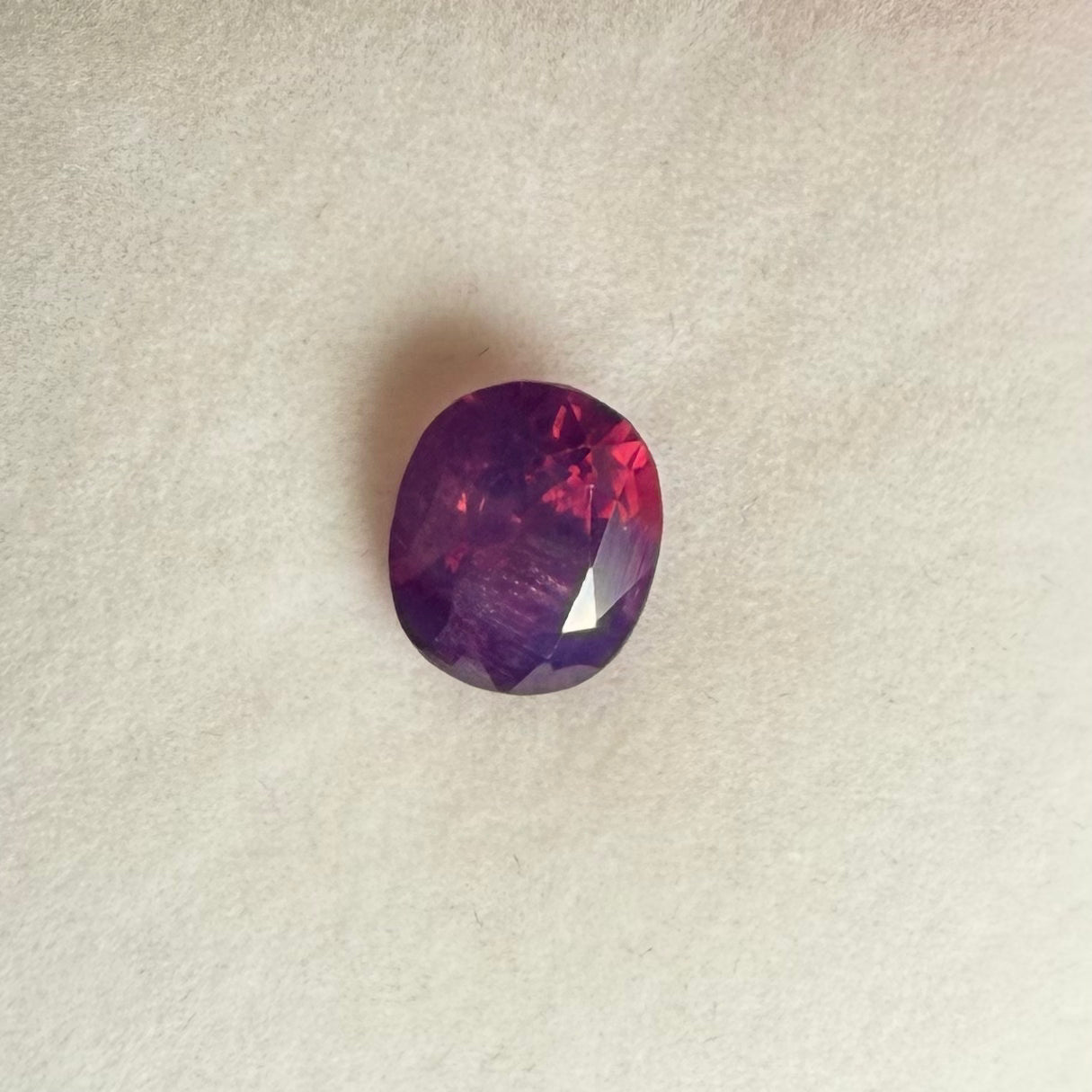 3.86ct Vivid Pinkish Purple Oval Sapphire