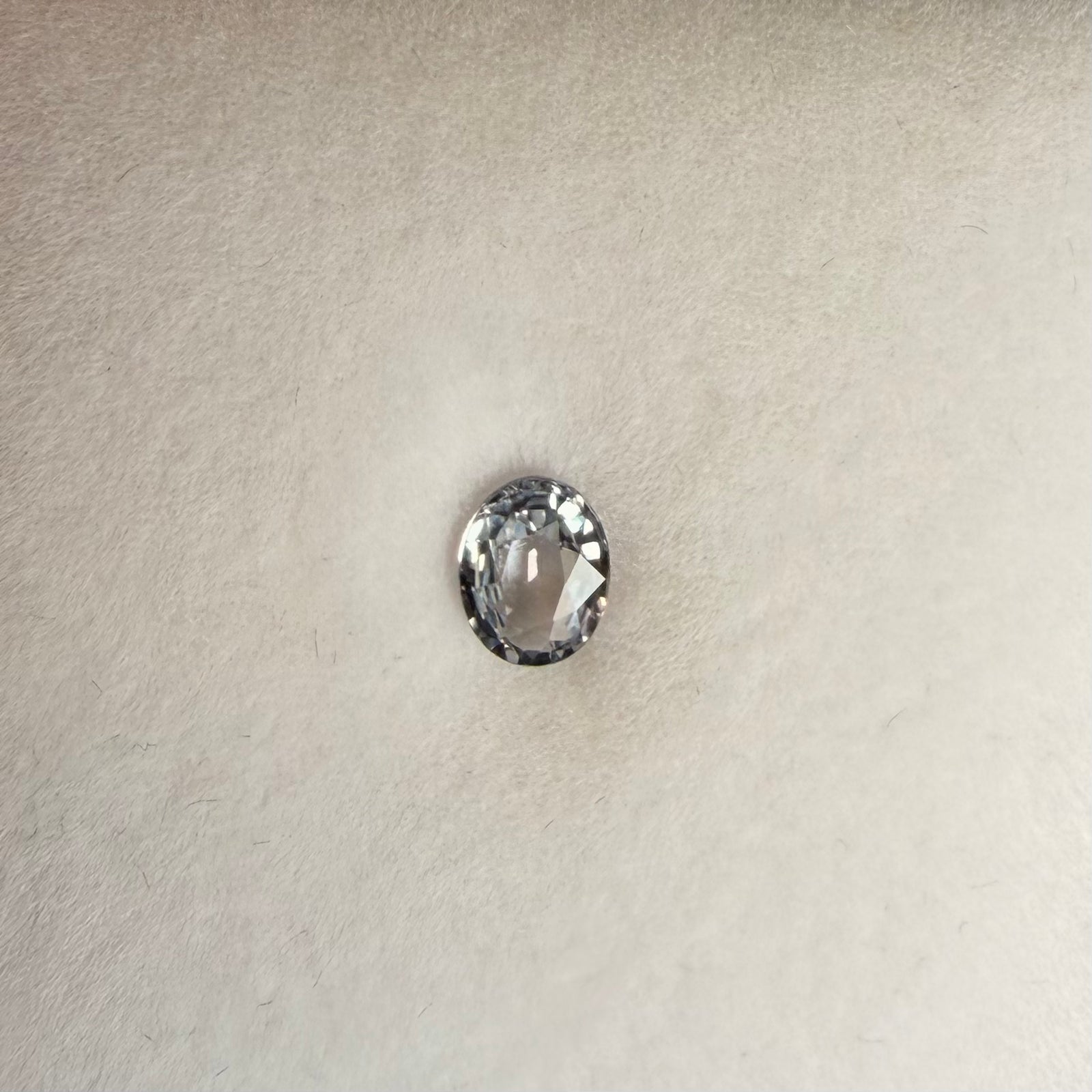 0.75ct Light Greyish Blue Oval Sapphire
