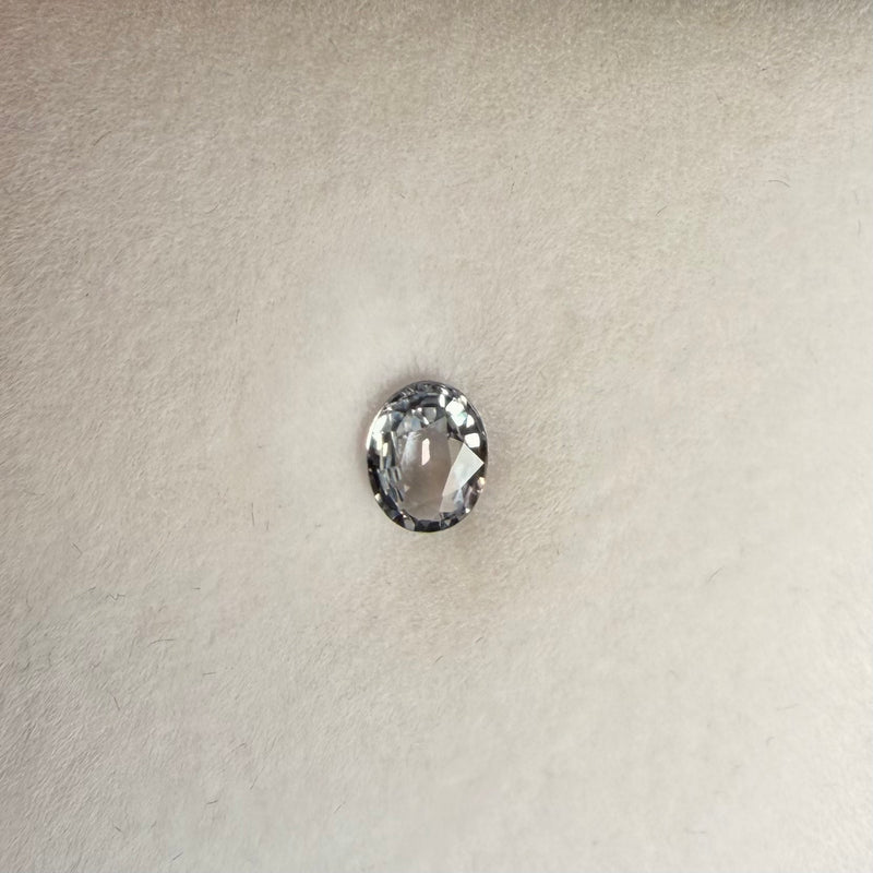 0.75ct Light Greyish Blue Oval Sapphire