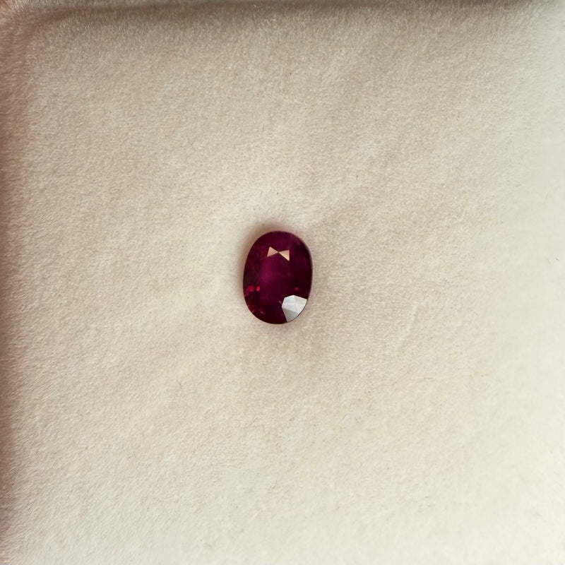 1.13ct Purplish Red Oval Ruby