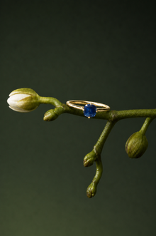 Bud Solitaire — 0.58ct Cushion Blue Sapphire