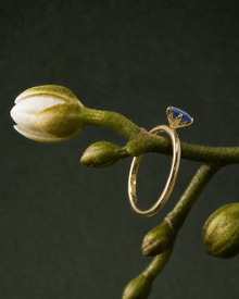 Bud Solitaire — 0.58ct Cushion Blue Sapphire