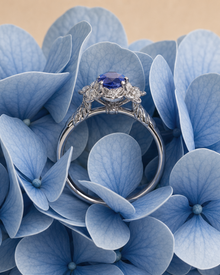 Hydrangea Halo Ring – 1.09ct Colour Change Sapphire