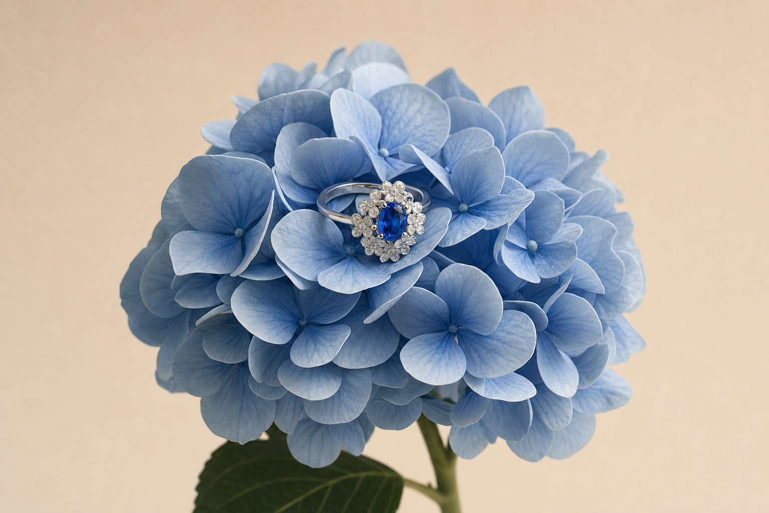 Hydrangea Halo Ring – 1.09ct Colour Change Sapphire